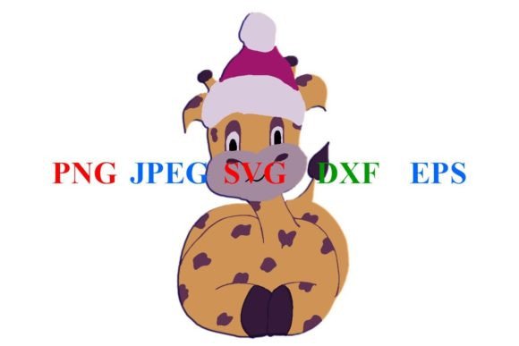 Christmas Giraffe Stickers for Crafts and Graphics