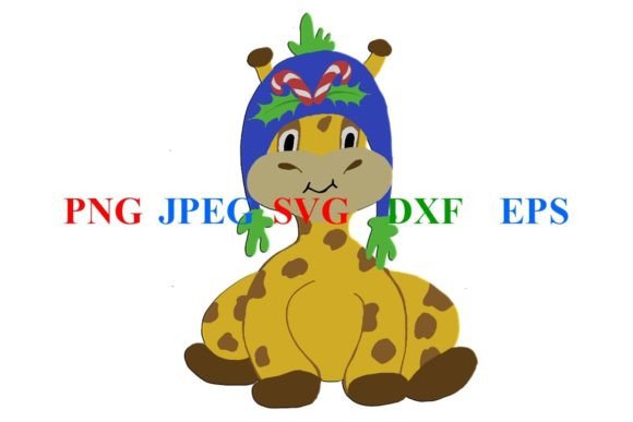 Cute Christmas Cartoon Baby Giraffe: Graphics & Crafts for Seasonal Design