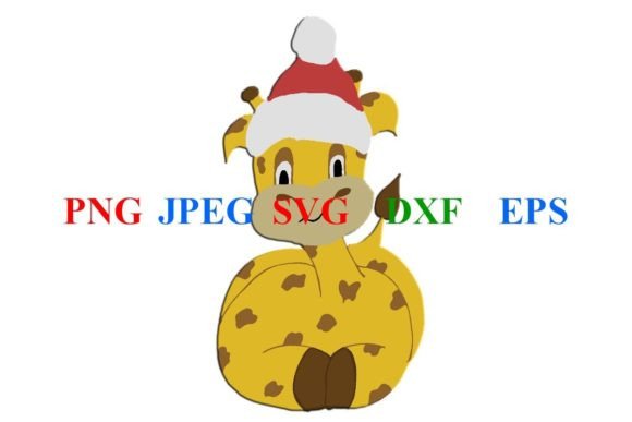 Cute Christmas Illustrated Giraffe SVG: Graphics & Crafts