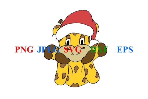 Cute Christmas Snuggly Giraffe: Graphics & Crafts for Branding