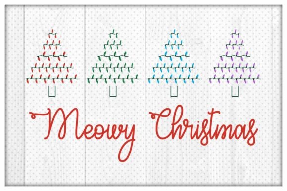 Meowy Christmas Tree Design for Graphics and Crafts Projects