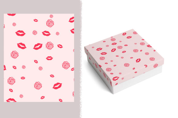 Valentine Kisses Roses Pattern: Graphics and Crafts for Creative Branding